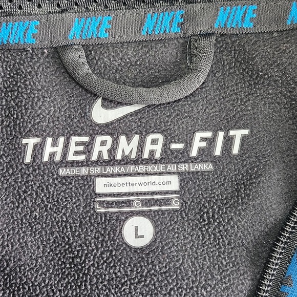 Nike Therma-FIT Men's Full Zip Hoodie Blue Black Geometric Pattern Large - Picture 4 of 6